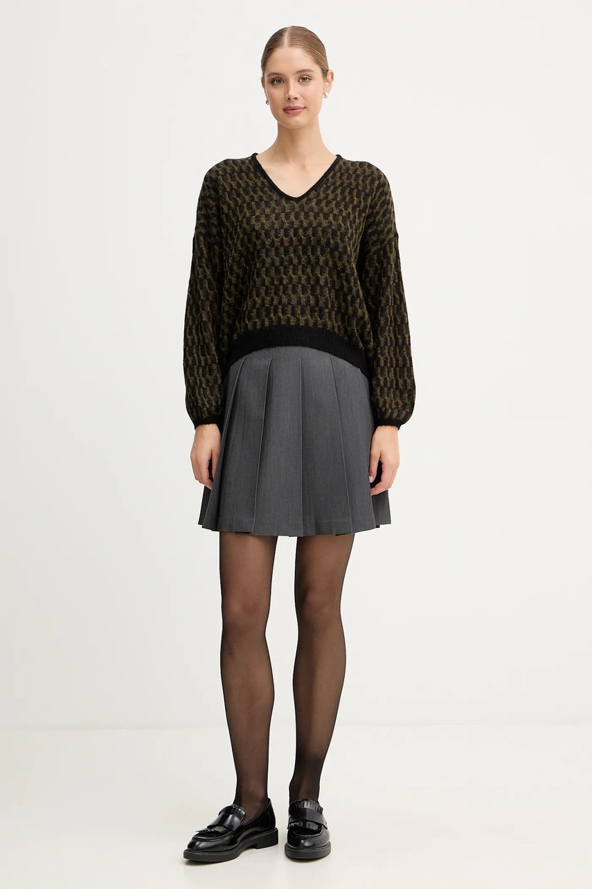 Юбка United Colors of Benetton цвет серый mini расклешённая 4R4CD004W