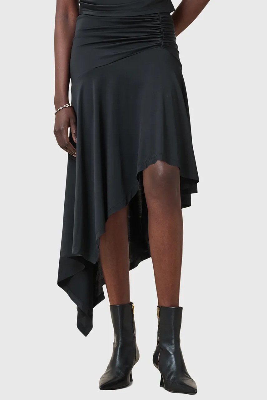 Юбка AllSaints ANNALIE цвет чёрный midi расклешённая W078RC