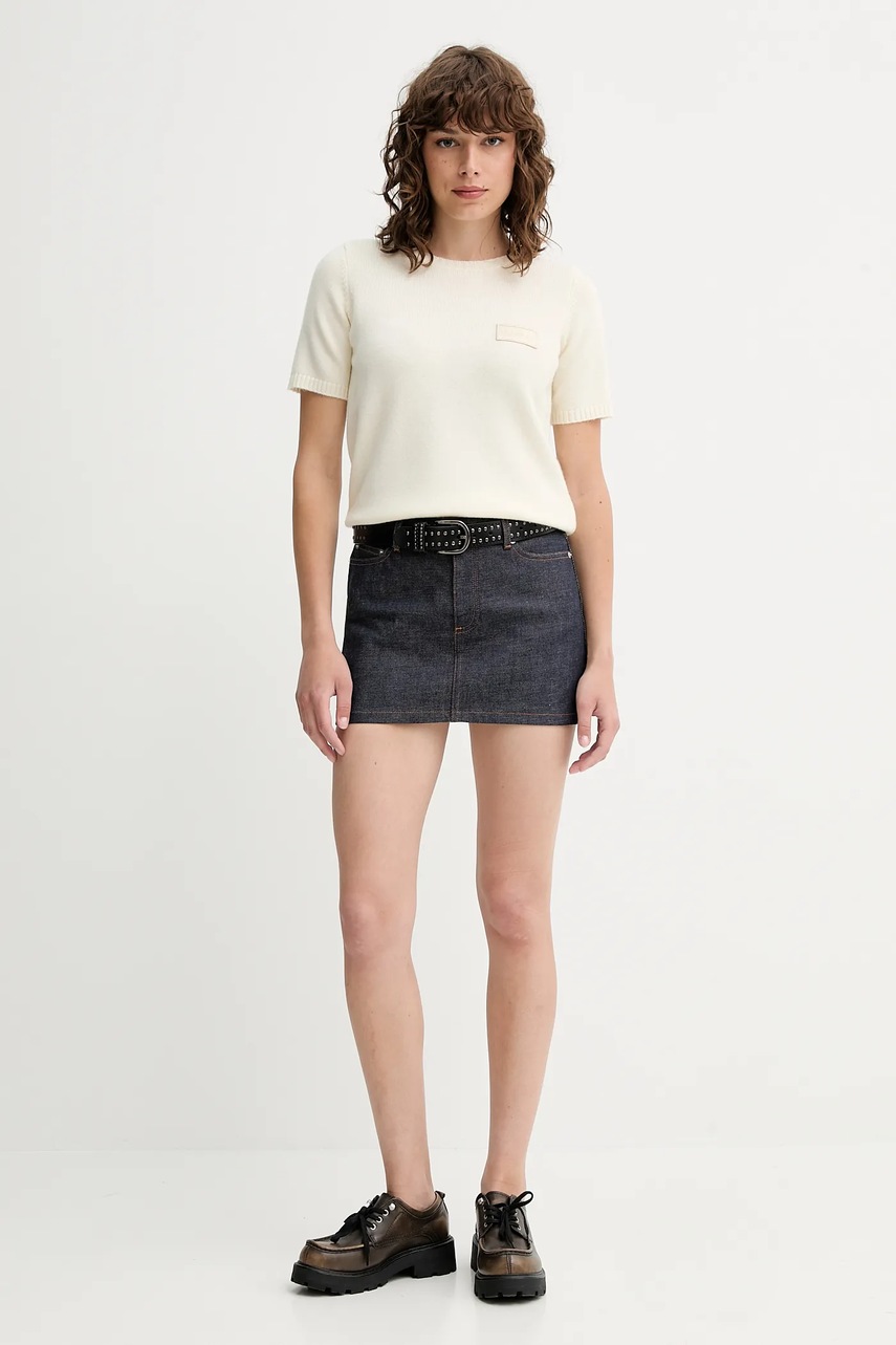 Джинсовая юбка A.P.C. mini-jupe цвет синий mini прямая CODBS.F06093