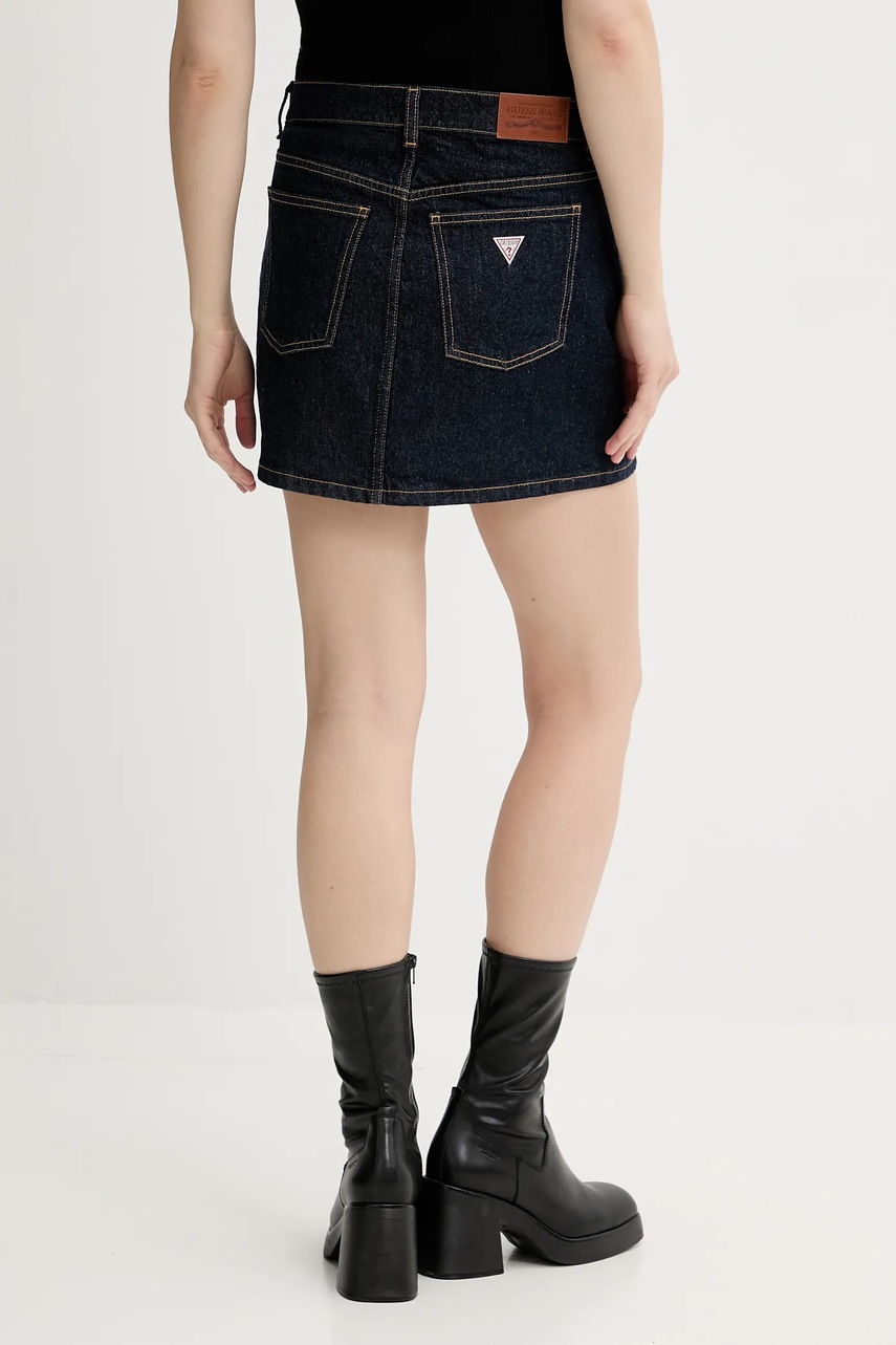 Τζιν φούστα Guess Jeans χρώμα: ναυτικό μπλε, W5YD0Q D5M4C φωτογραφία