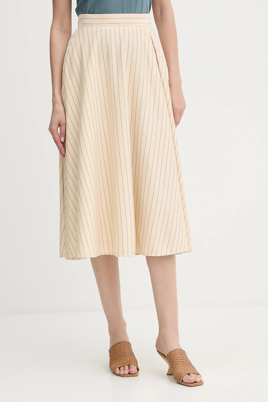 MM fustă PELOTA culoarea bej, midi, evazați, 2526776027600