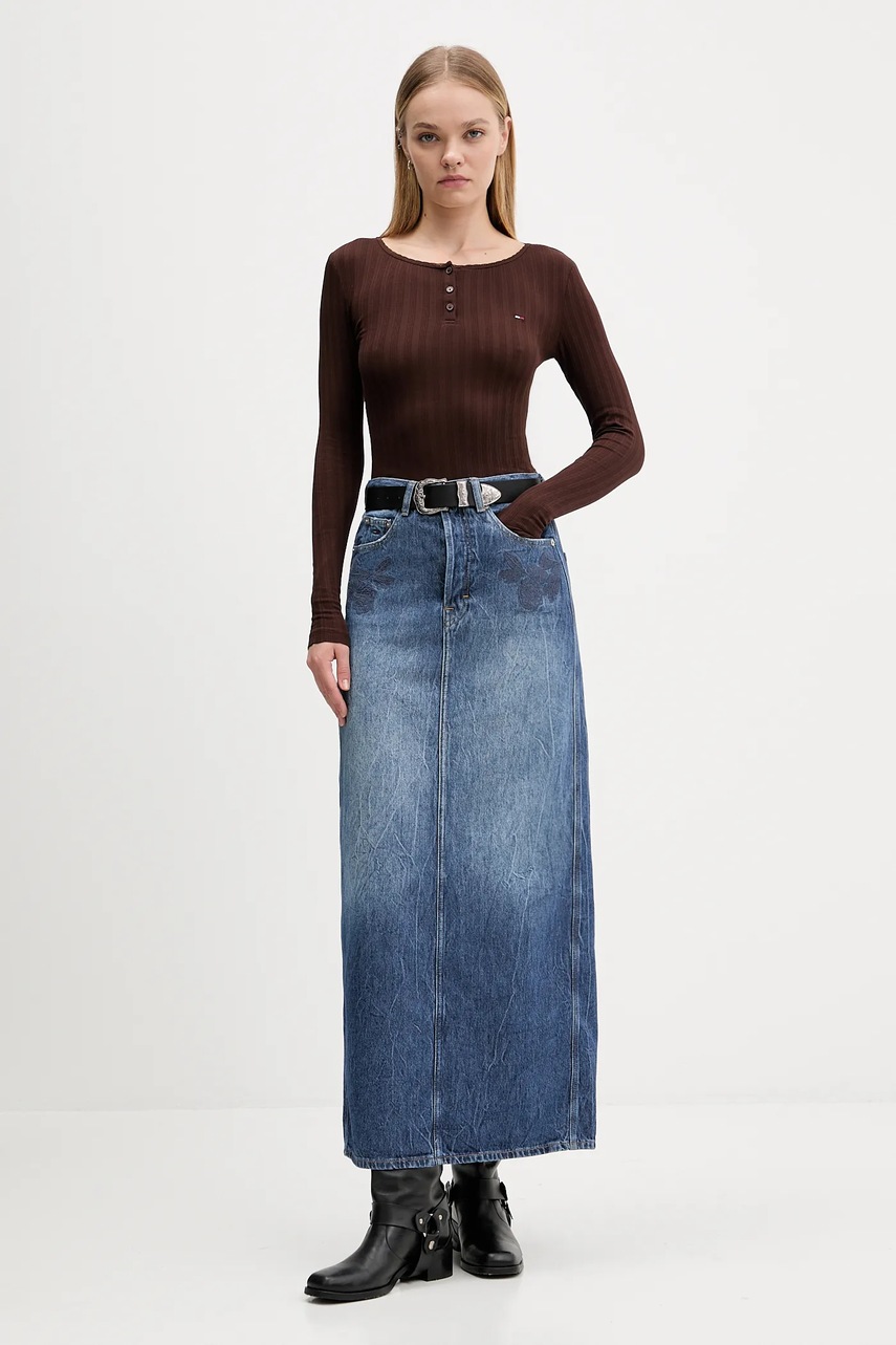 Rifľová sukňa Tommy Jeans