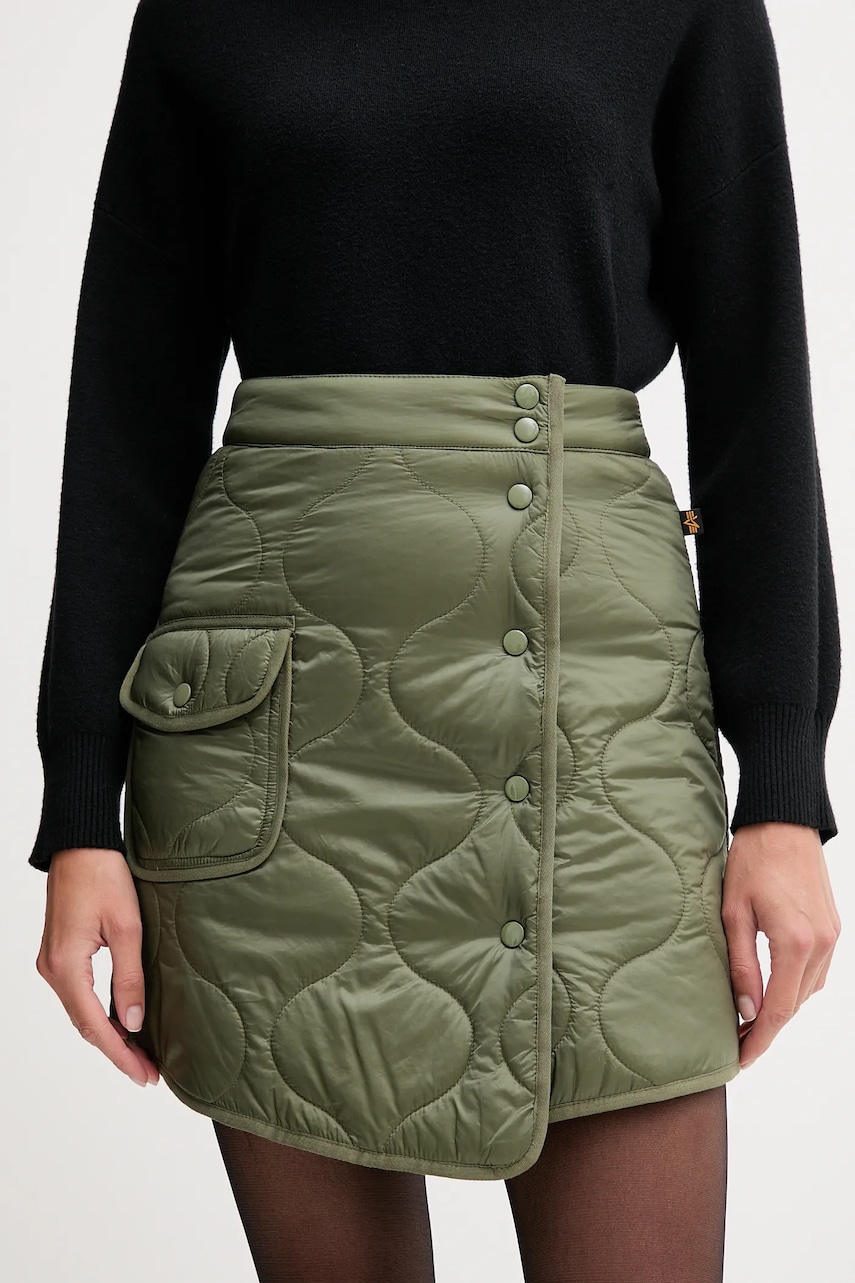 Alpha Industries fustă culoarea verde, mini, evazați, 258022.01