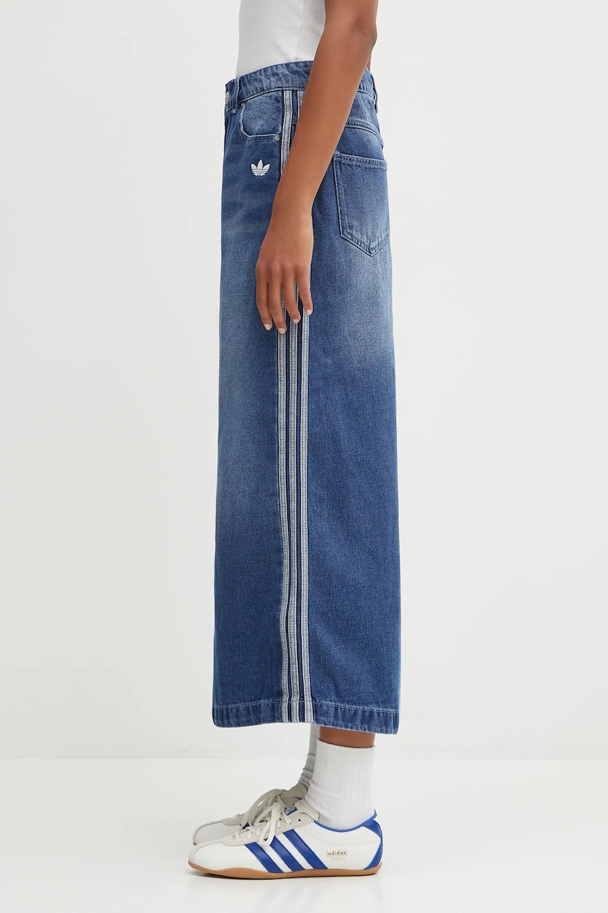adidas Originals fustă Denim Long Skt midi, drept, JW2658