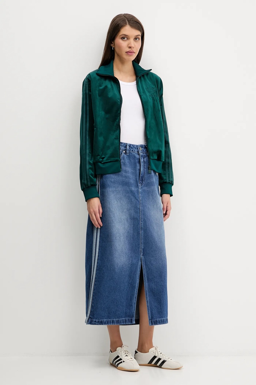 Юбка adidas Originals Denim Long Skt midi прямая JW2658
