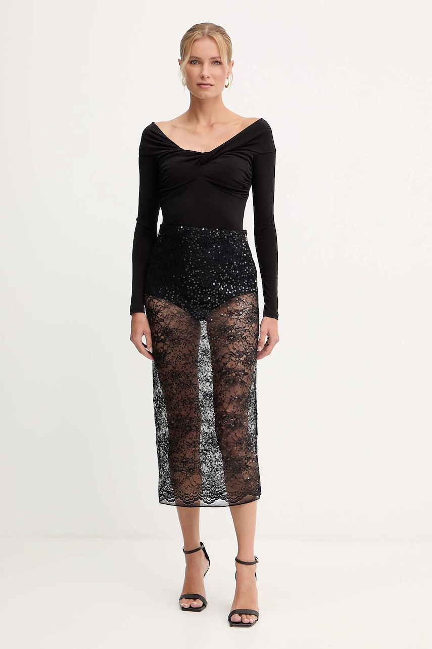 Юбка Patrizia Pepe цвет чёрный midi прямая 2G1037 J341 Юбка Patrizia Pepe цвет чёрный midi прямая 2G1037 J341