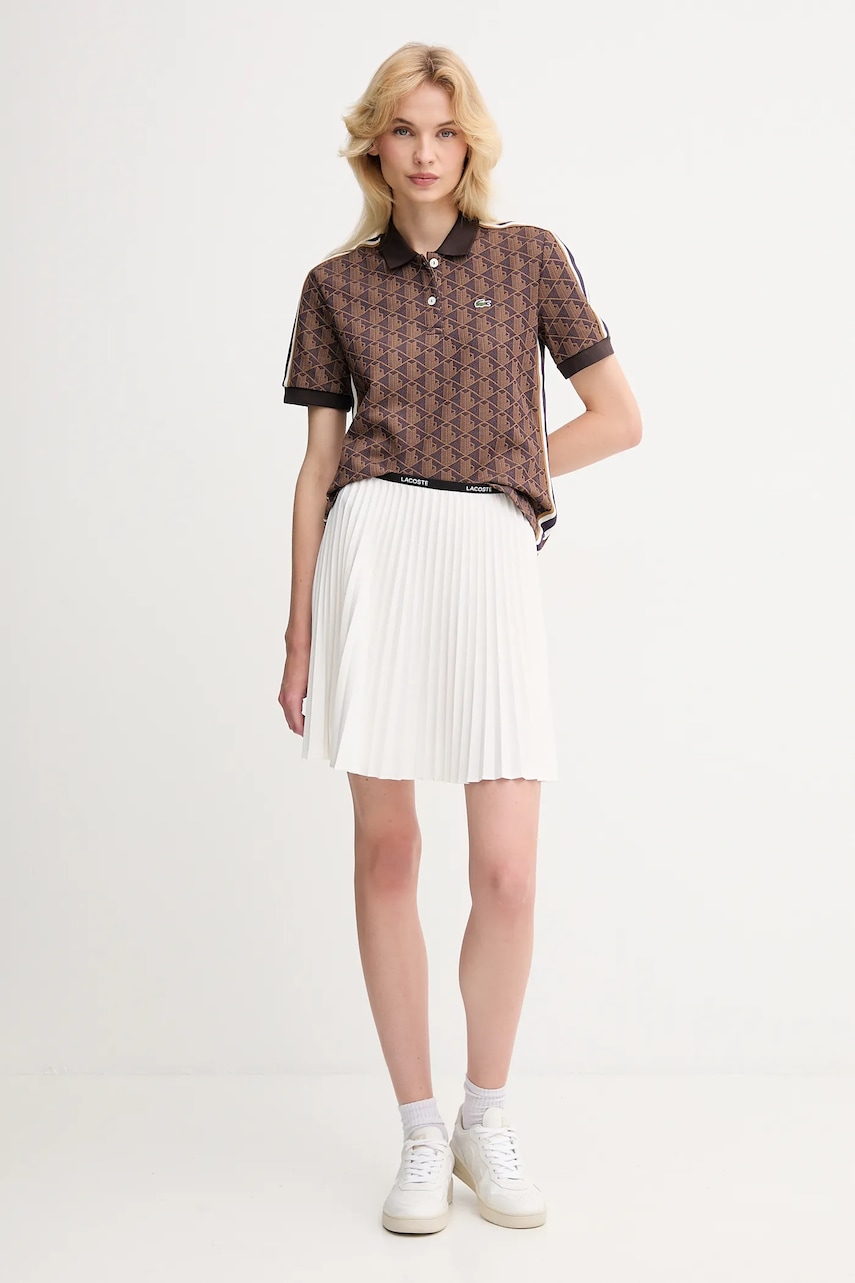 Юбка Lacoste цвет белый mini расклешённая JF1403 Юбка Lacoste цвет белый mini расклешённая JF1403