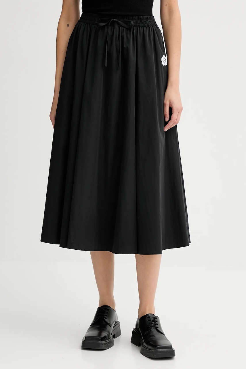 Kenzo fusta culoarea negru, midi, evazati, FF62JU3169FI