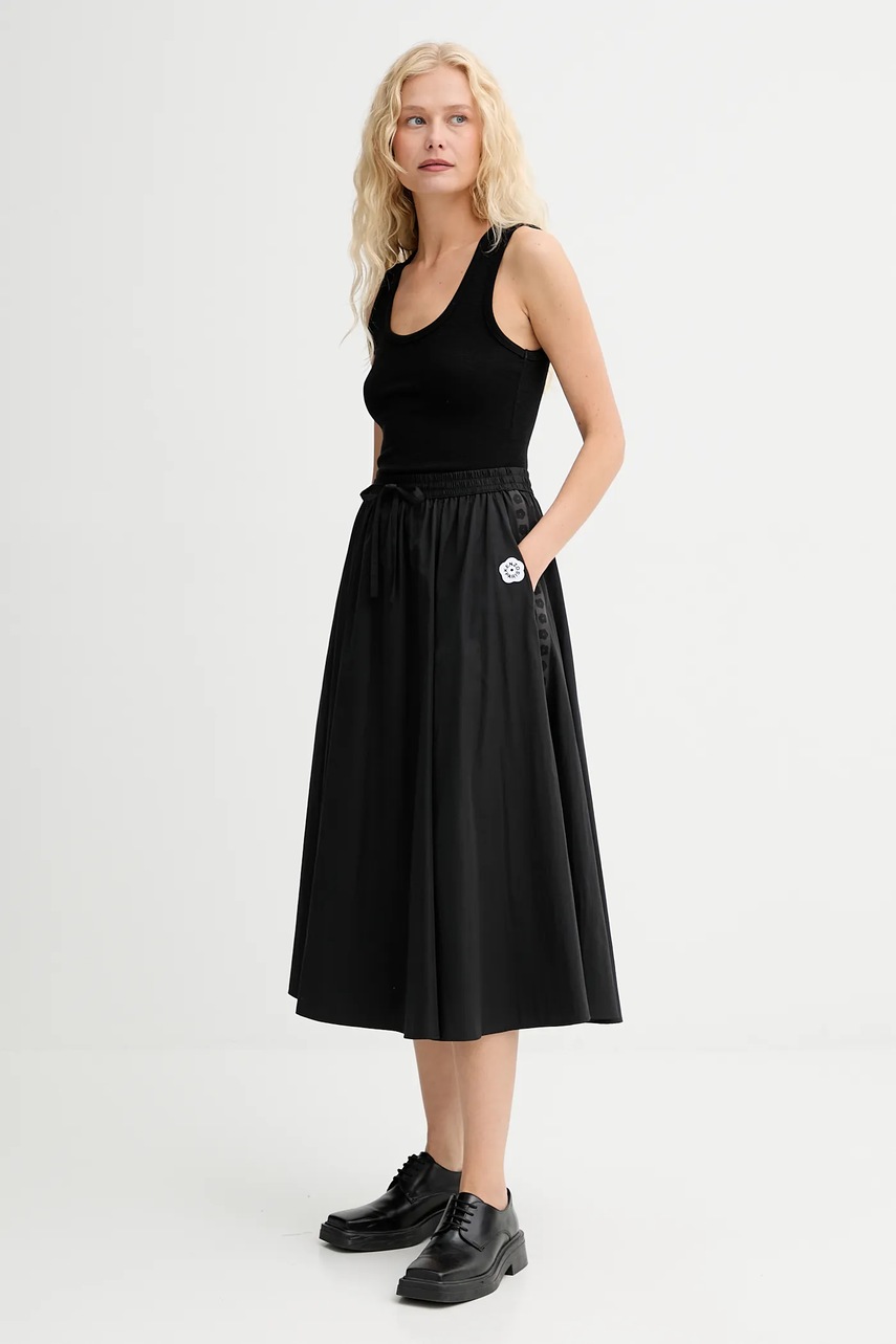 Юбка Kenzo цвет чёрный midi расклешённая FF62JU3169FI