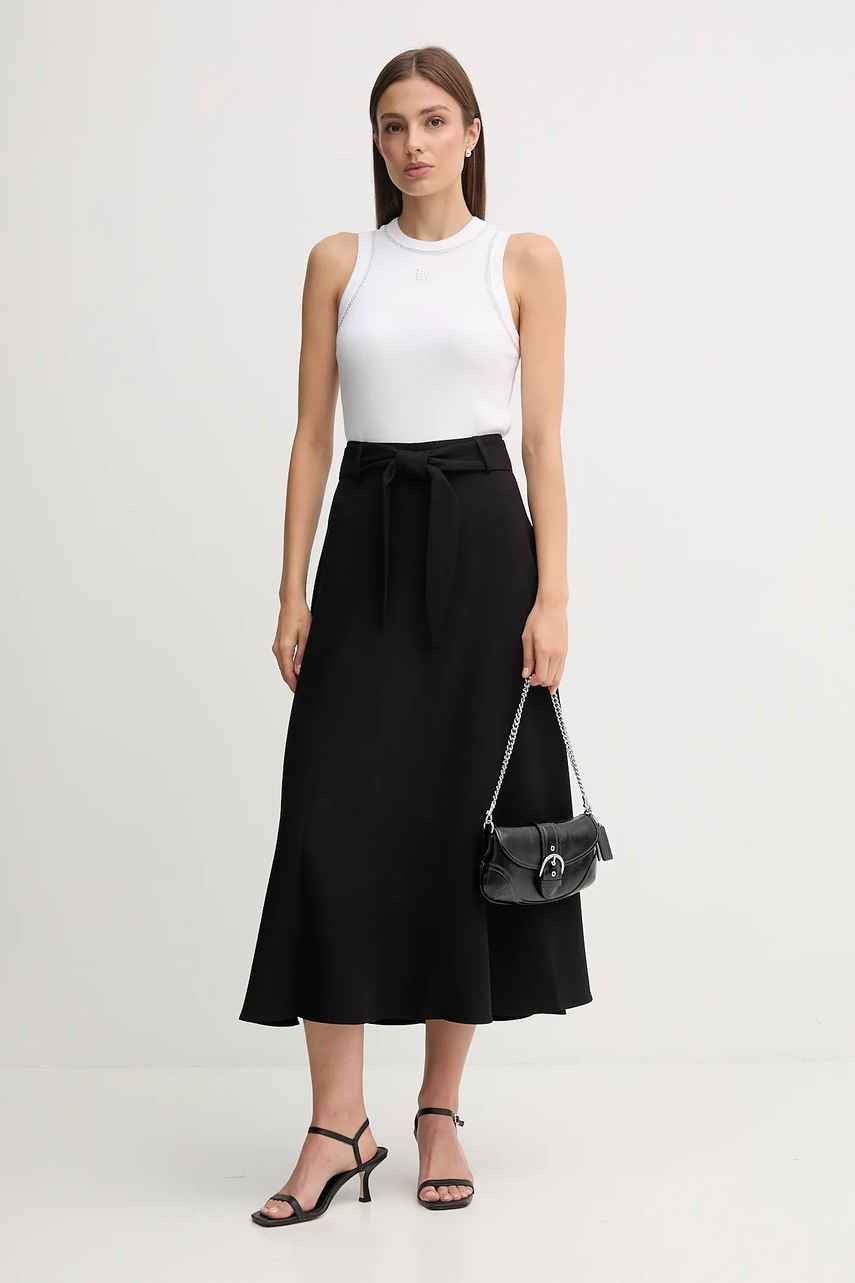 Юбка Dkny цвет чёрный maxi расклешённая UE5S8896