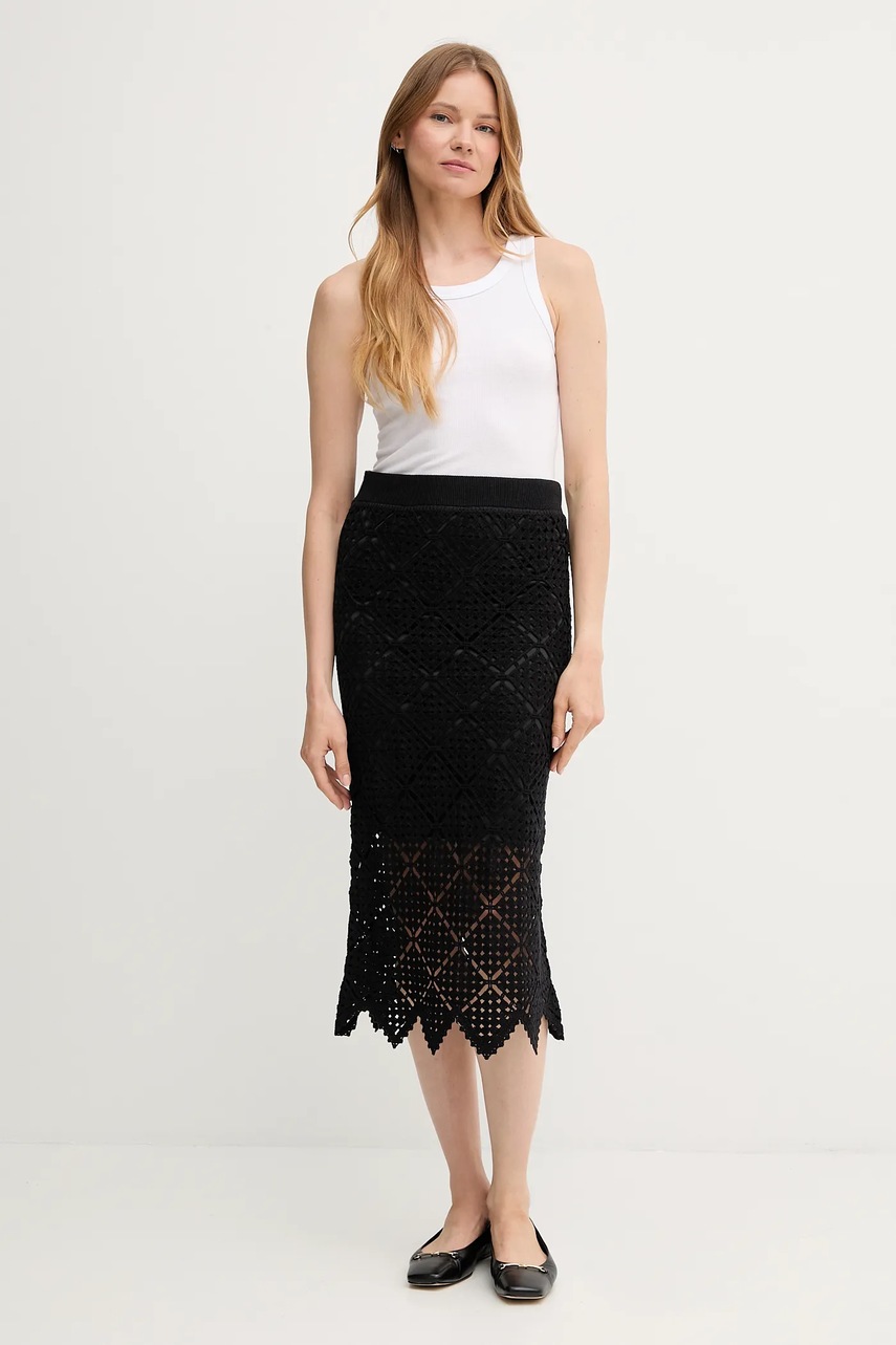 Юбка Dkny цвет чёрный midi прямая P5ERAX27