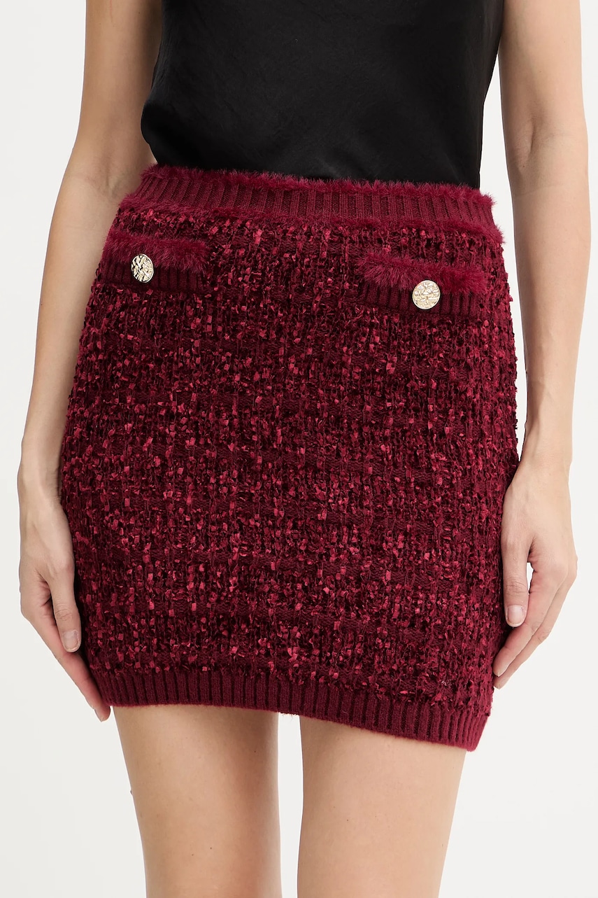 

Пола Guess AOMORI в бордо къса с кройка тип молив W5BD1X Z4090