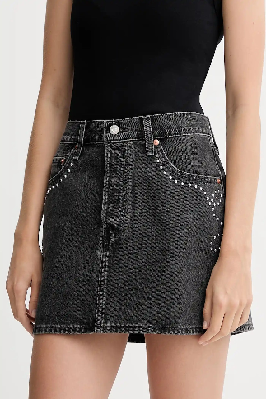 Levně Džínová sukně Levi's šedá barva, mini, A4694