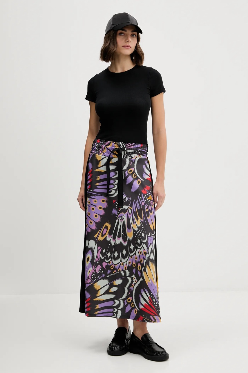 Юбка adidas x Farm Rio цвет чёрный maxi расклешённая JL8619