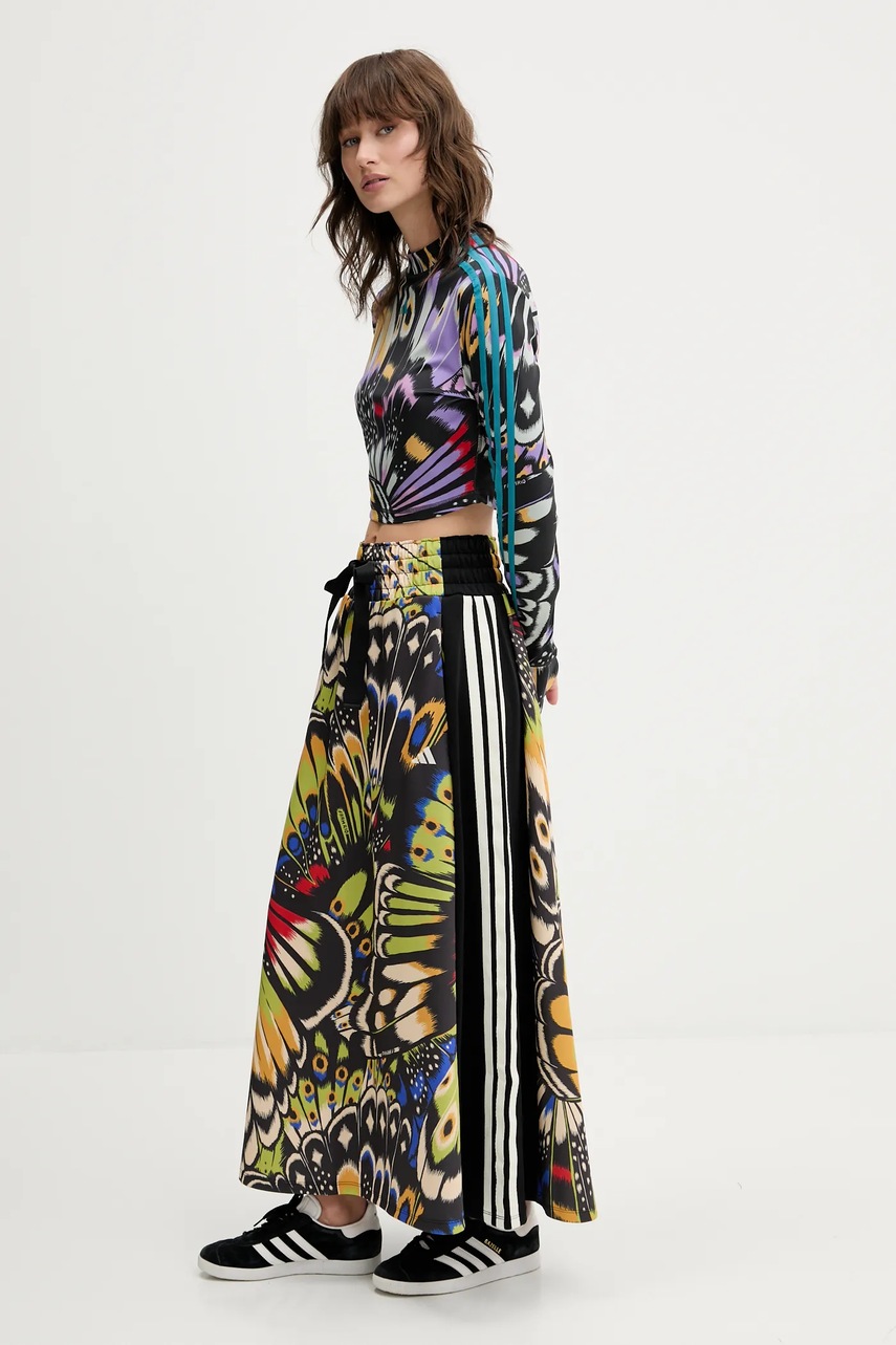 Юбка adidas x Farm Rio цвет чёрный maxi прямая JL8620