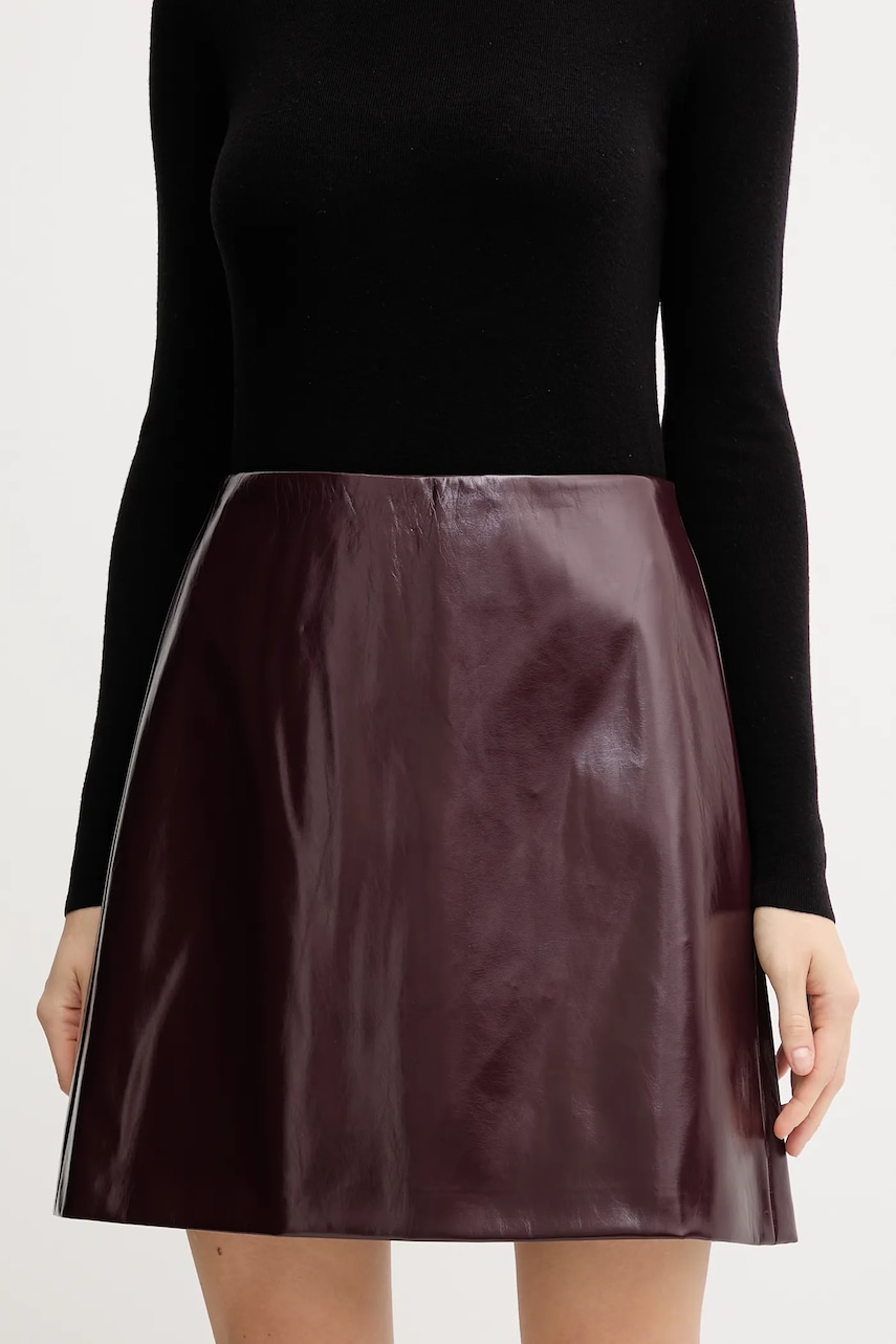 Marc Aurel fustă culoarea bordo, mini, drept, 2326-2021-93454