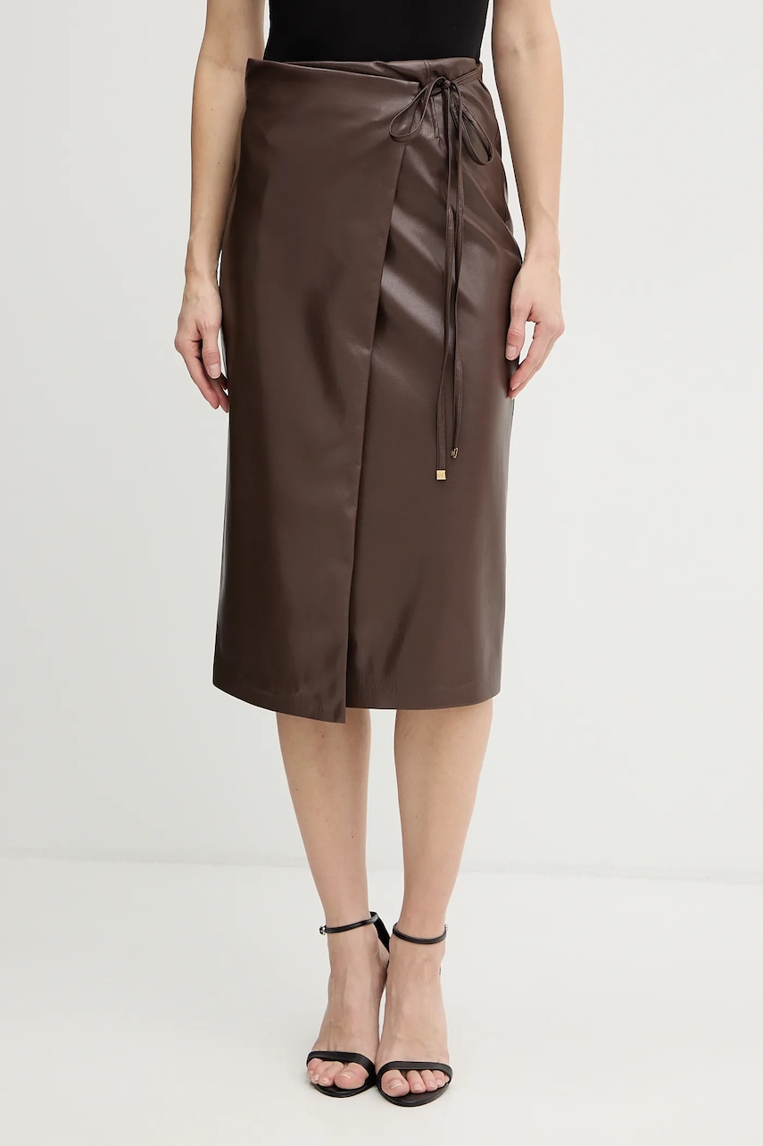 Levně Sukně Marciano by Guess GLADYS hnědá barva, midi, pouzdrová, 5BGD07 7389A