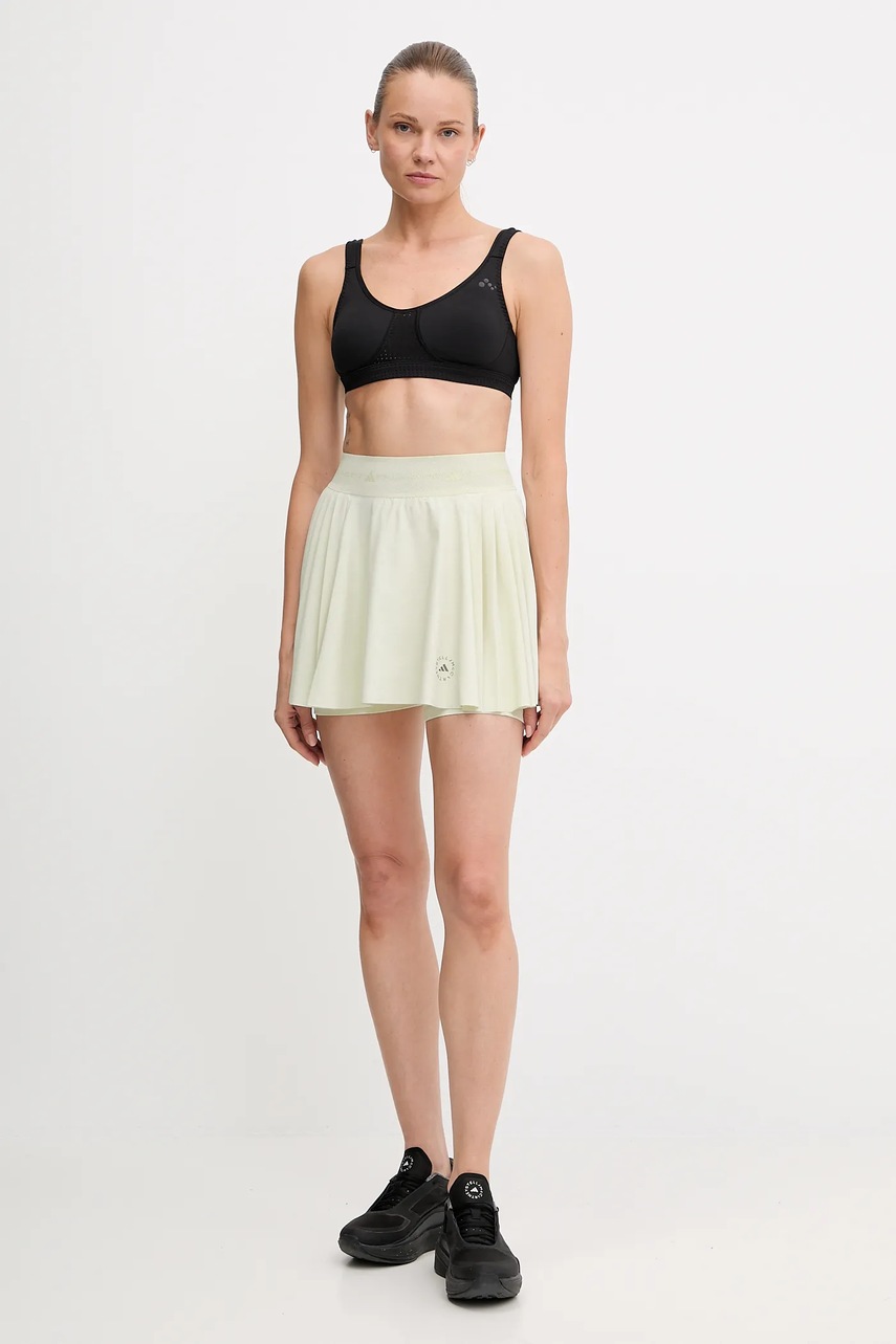 Спортивная юбка adidas by Stella McCartney цвет бежевый mini расклешённая JW4573
