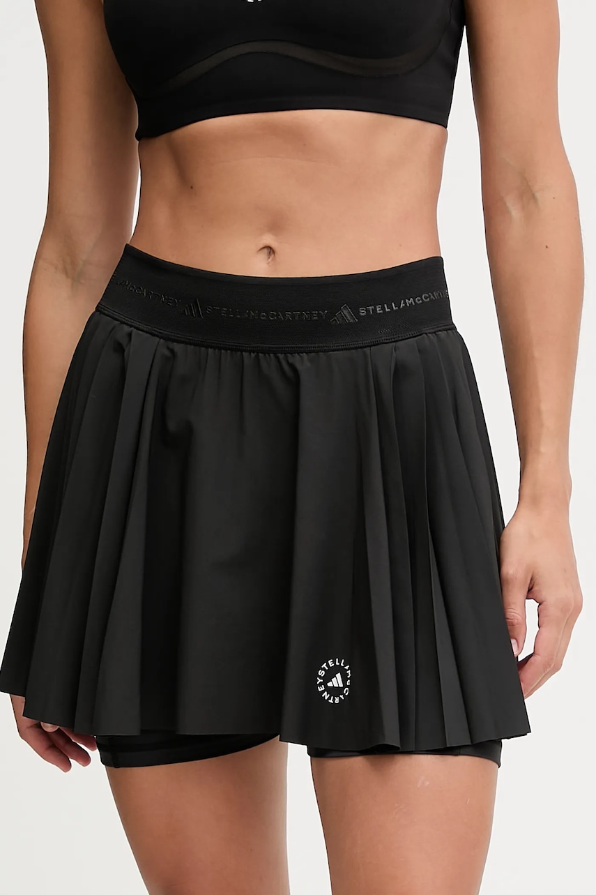 adidas by Stella McCartney fustă sport culoarea negru, mini, evazati, JX4330