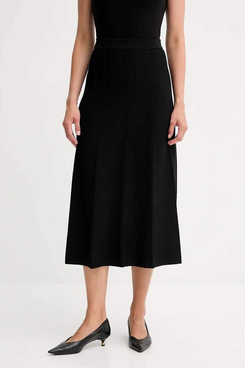 Levně Sukně Twinset černá barva, midi, áčková, 252TP3641