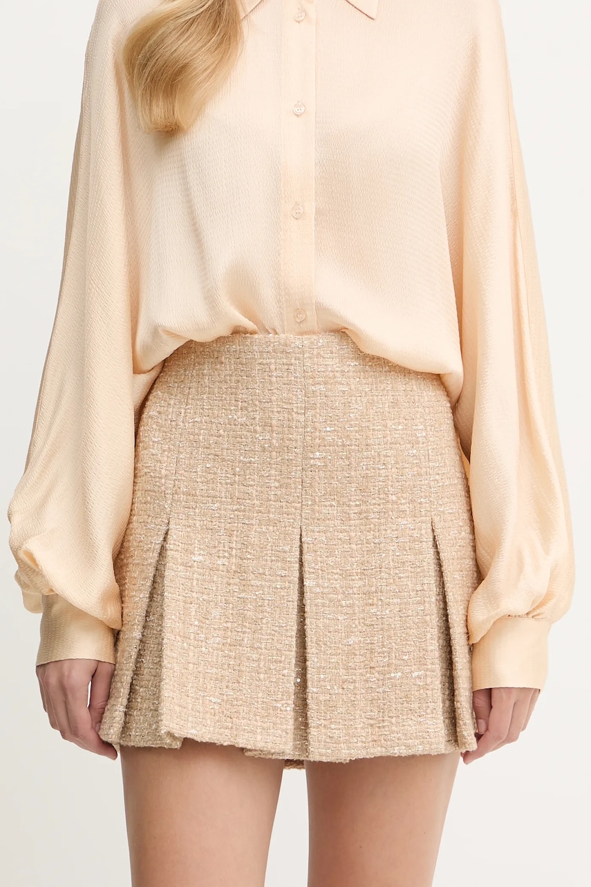 Levně Vlněná sukně Twinset béžová barva, mini, 252TP2144