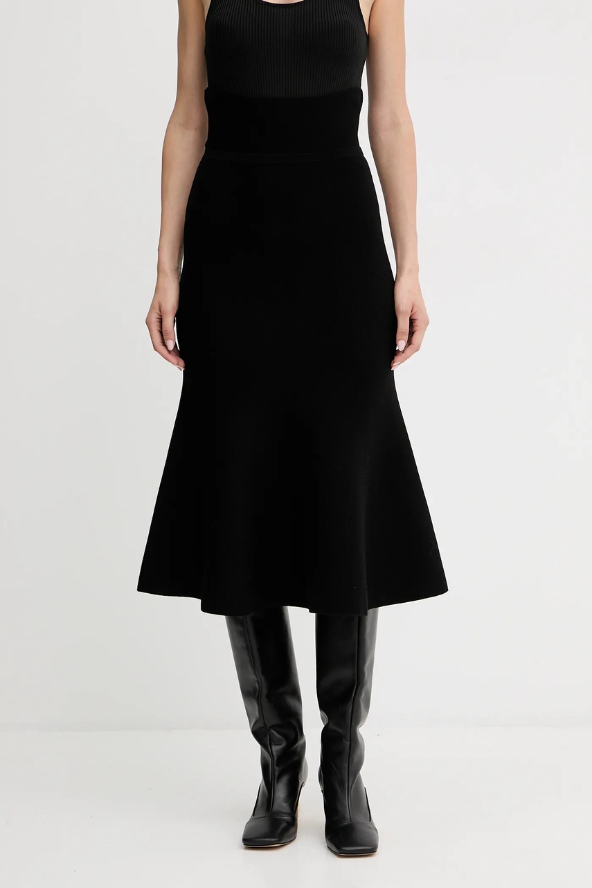 Levně Sukně Twinset černá barva, midi, áčková, 252TP3412