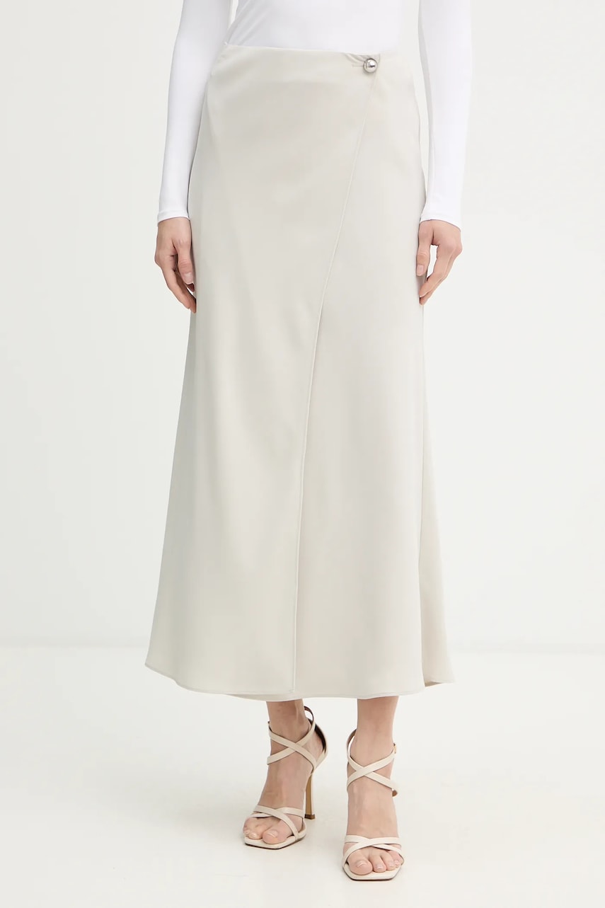 Armani Exchange fustă culoarea bej, maxi, drept, XW001243 AF16125