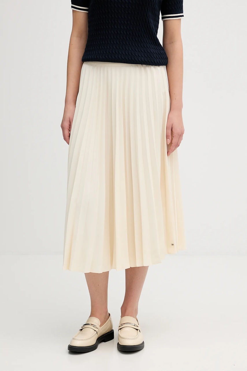 Φούστα Tommy Hilfiger χρώμα: μπορντό, WW0WW48538