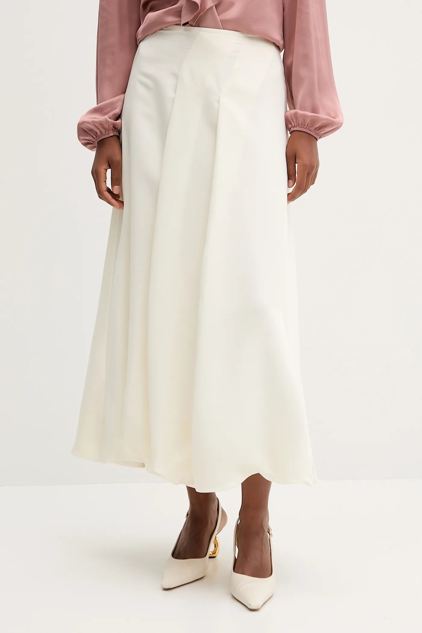 MAX&Co. fustă culoarea bej, maxi, evazați, 2526106061200