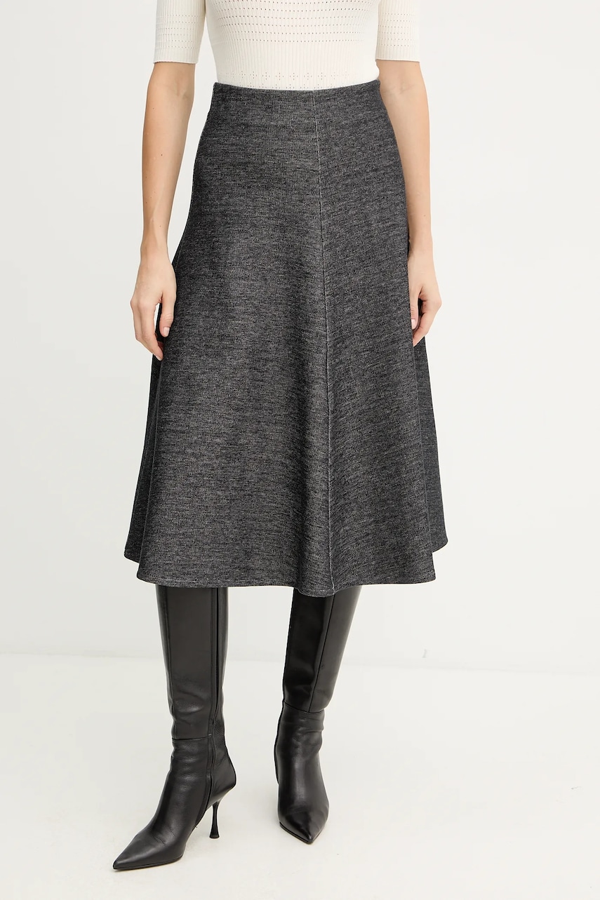 MAX&Co. fustă culoarea gri, midi, evazați, 2526776013200