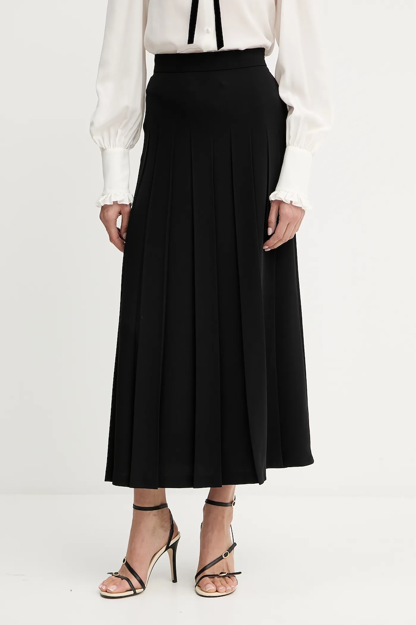 Luisa Spagnoli fustă culoarea negru, maxi, evazați, 542235