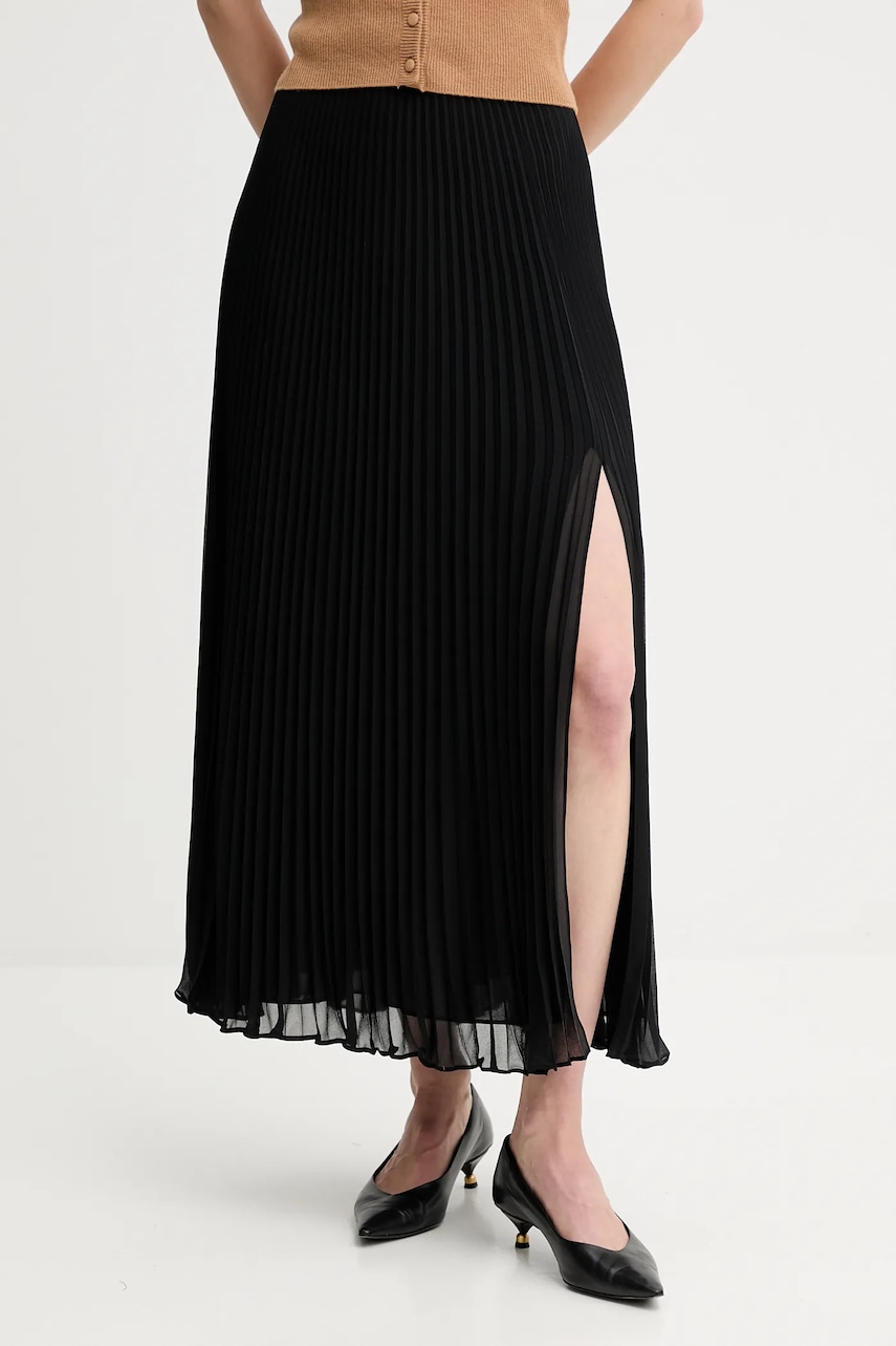 Luisa Spagnoli fustă culoarea negru, maxi, evazați, 542345