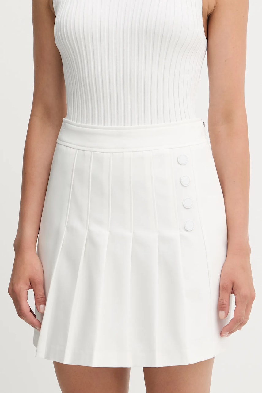 Morgan fustă culoarea alb, mini, evazati, JLIMON