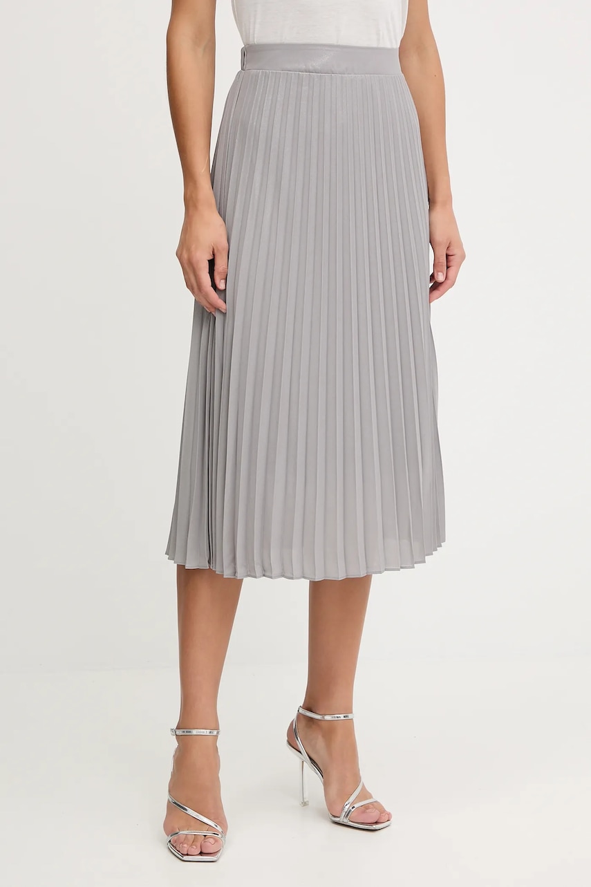 Morgan fustă culoarea gri, midi, evazați, JPLISAN