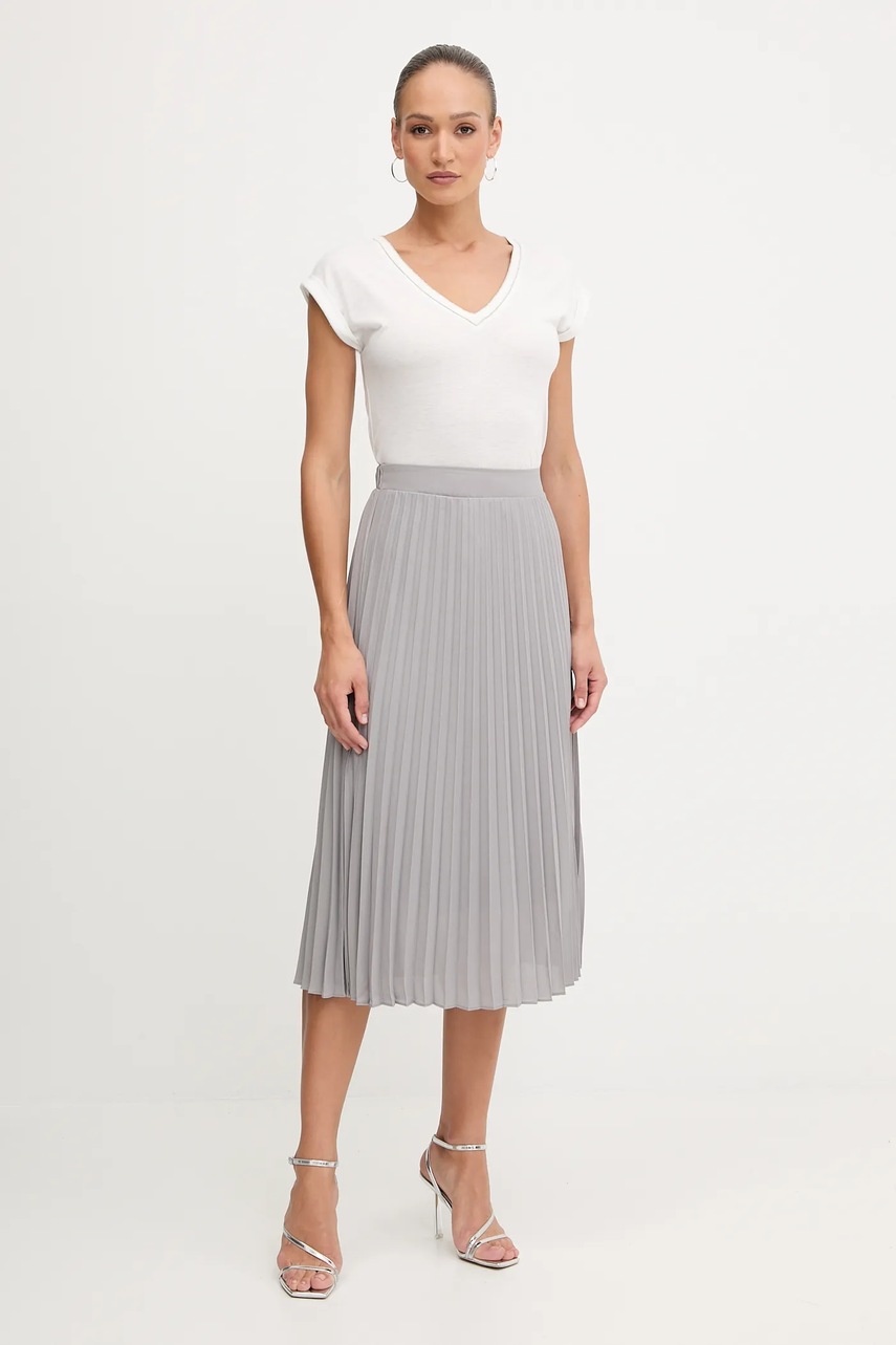 Юбка Morgan цвет серый midi расклешённая JPLISAN