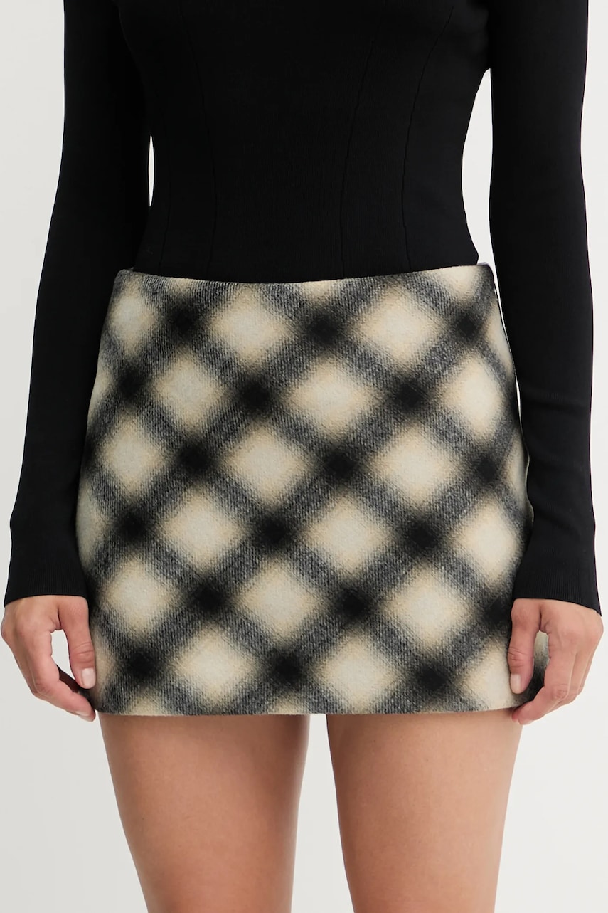 Levně Sukně s příměsí vlny Liu Jo béžová barva, mini, MF5194 T079A