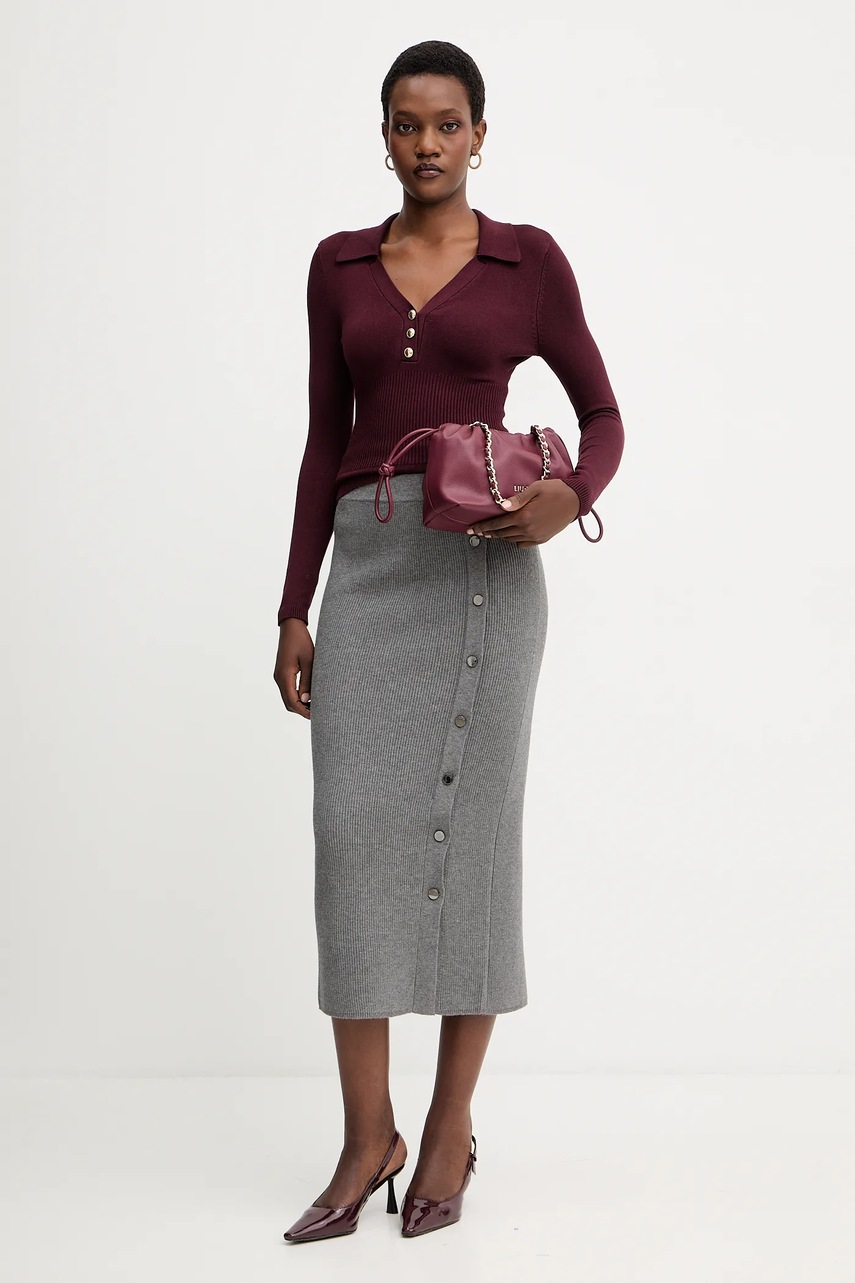 Юбка Liu Jo цвет серый midi карандаш MF5372 MS99E