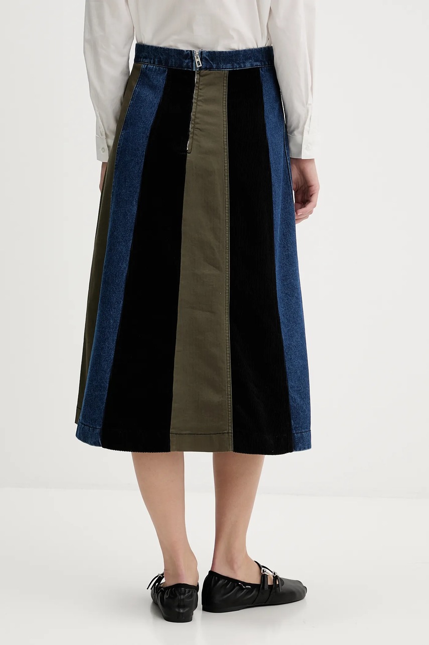 Φούστα Desigual PATCHES χρώμα: ναυτικό μπλε, 25WWFW08 φωτογραφία