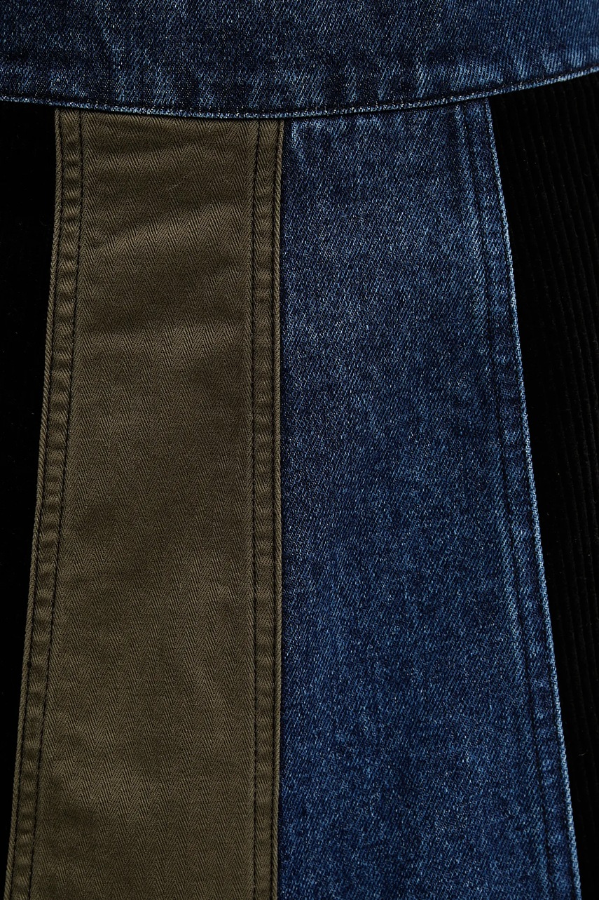 Φούστα Desigual PATCHES χρώμα: ναυτικό μπλε, 25WWFW08 φωτογραφία