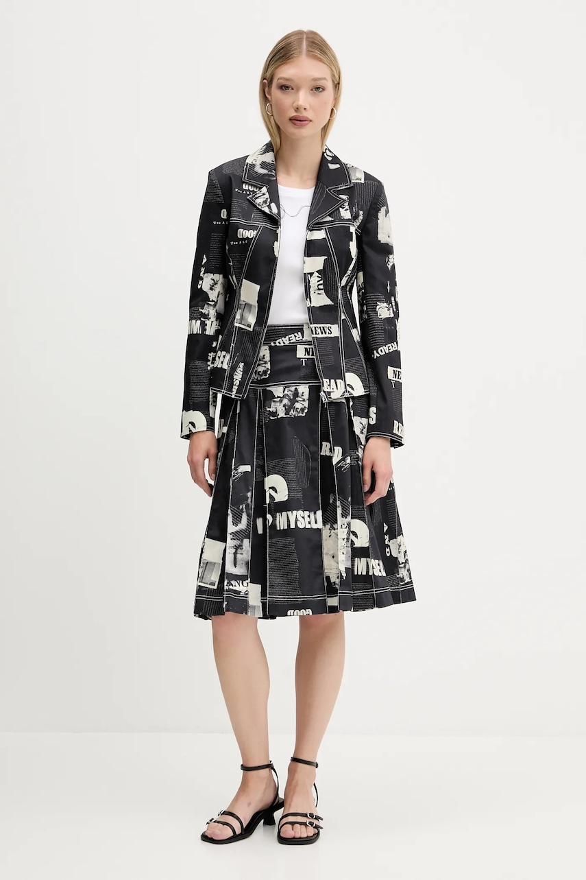 Джинсовая юбка Desigual NEWSPP цвет чёрный mini расклешённая 25WWFW11 Джинсовая юбка Desigual NEWSPP цвет чёрный mini расклешённая 25WWFW11