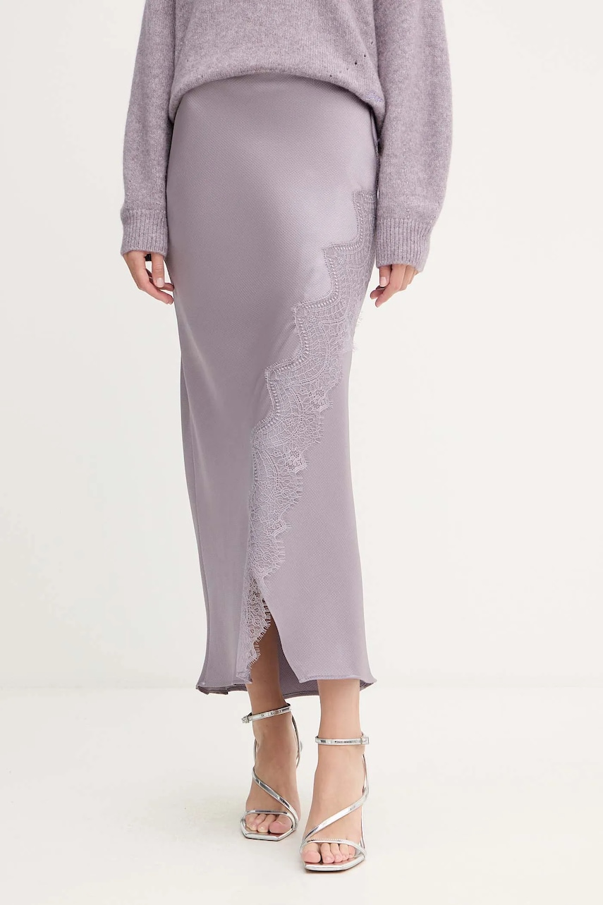 BOSS Orange fustă culoarea violet, maxi, evazați, 50548389