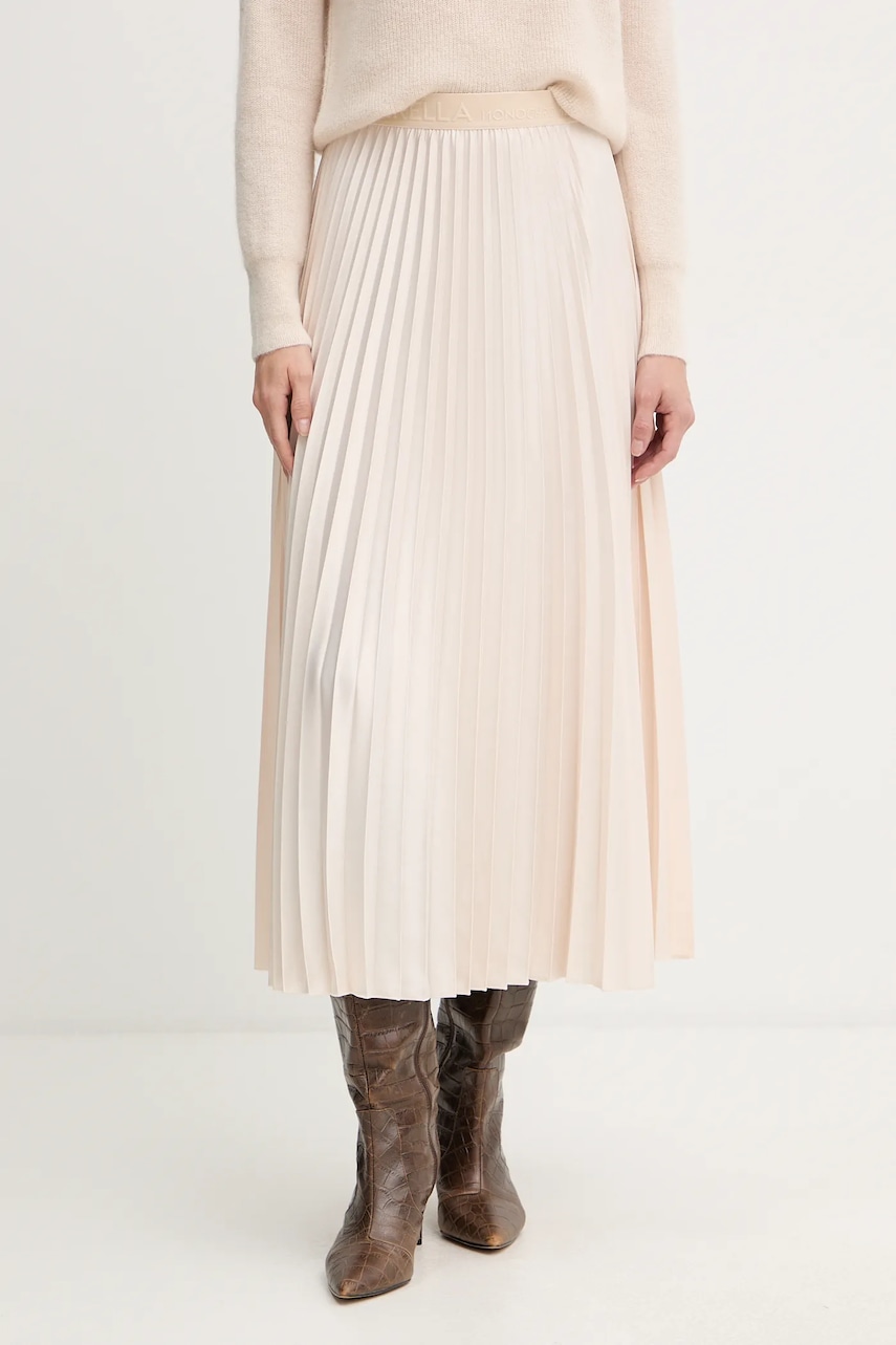 Marella fustă culoarea bej, maxi, evazati, 2523106045200