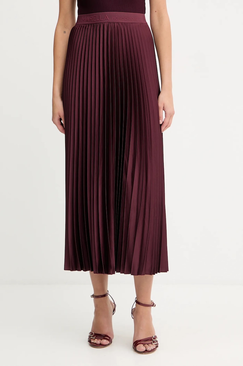 Marella fustă culoarea bordo, maxi, evazati, 2523106045200