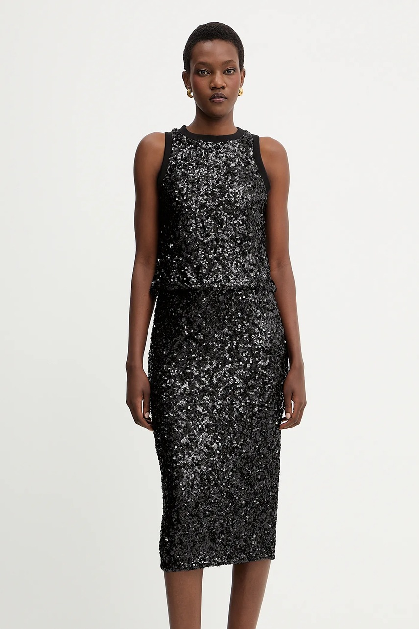 Юбка Marella цвет чёрный midi прямая 2523776011200