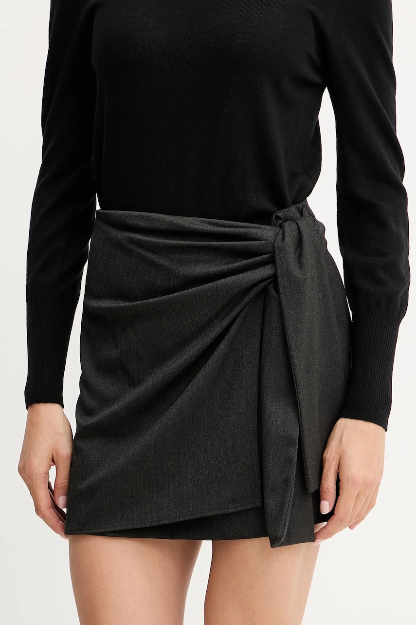 Marella fustă Emme by Marella culoarea gri, mini, drept, 2525106031200