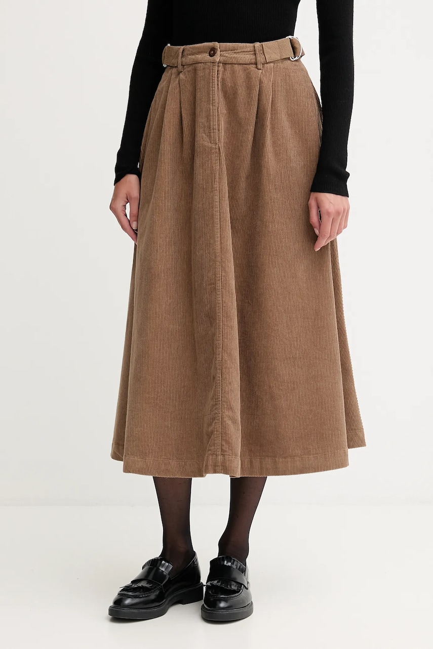 Barbour fustă din velur YASMIN midi, evazați, LSK0131