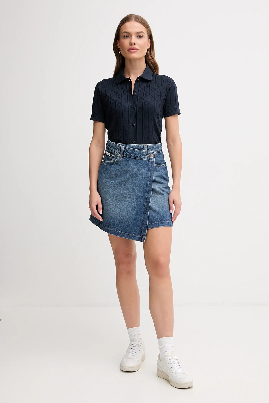 Джинсовая юбка Calvin Klein Jeans mini прямая LV047D776G