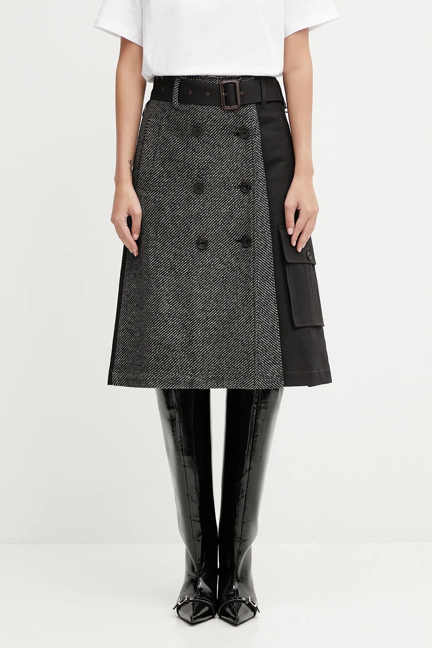 Andersson Bell spódnica z wełną Whitney Trench Pleats