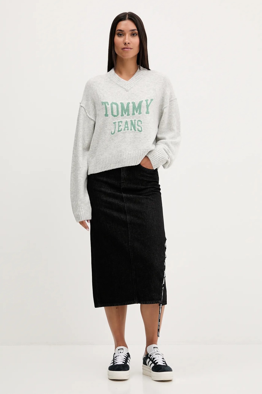 Джинсовая юбка Karl Lagerfeld Jeans цвет чёрный midi прямая A4W12002