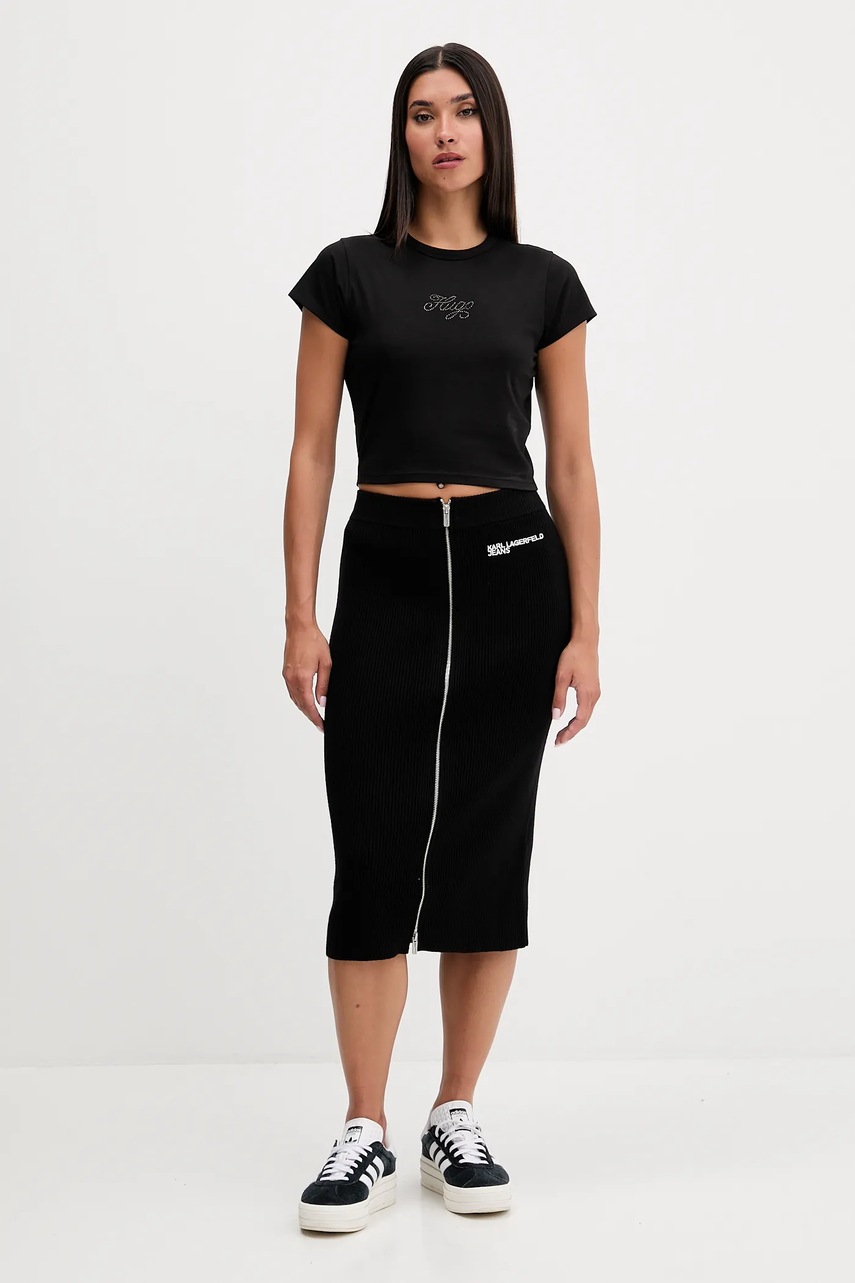 Юбка Karl Lagerfeld Jeans цвет чёрный midi карандаш A4W12005